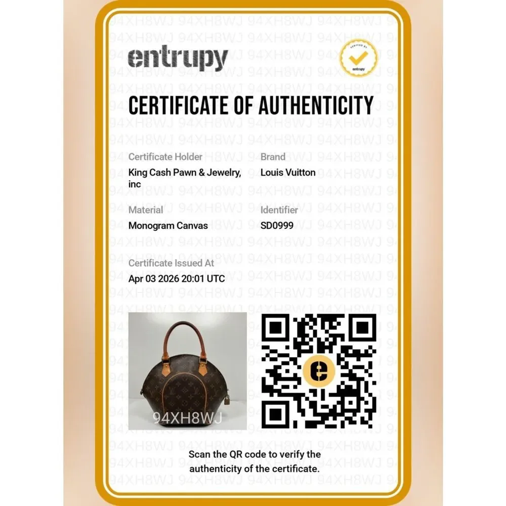 LOUIS VUITTON Ellipse PM Monogram Handbag Brown Lock + Key + Dust Bag